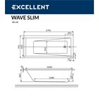 Ванна акриловая WHITECROSS  Wave Slim 180x80 на каркасе