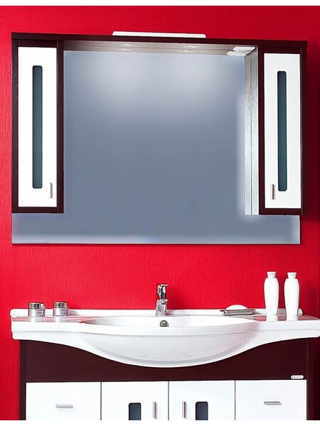 Шкаф-зеркало  БАЛИ 120 венге/белый глянец