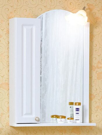 Шкаф-зеркало АННА 60 L белый глянец
