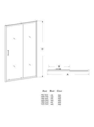 Душевая дверь Veconi 150 ( VN46B-150-01-C5)