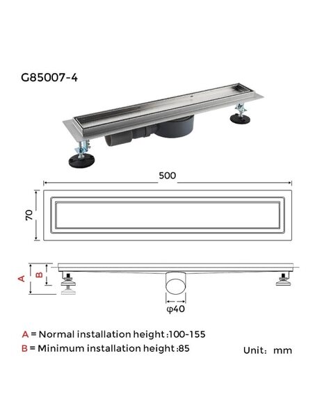 G85007-4 Душевой трап Gappo 500