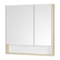 Шкаф-зеркало Сканди 90 белый/дуб верона Акватон 1A252302SDB20