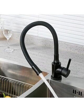 F40994-6 смеситель для кухни, черный,гибкий излив FRAP