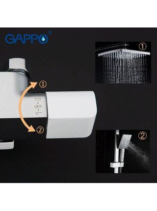 G2407-50 Душевая система с термостатом белый/хром Gappo