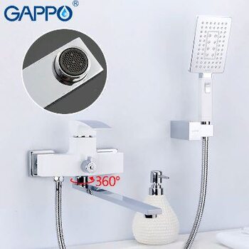 G2207-7 Смеситель для ванны Gappo, белый/хром