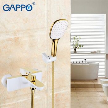 G3080 Смеситель для ванны, белый-золото GAPPO