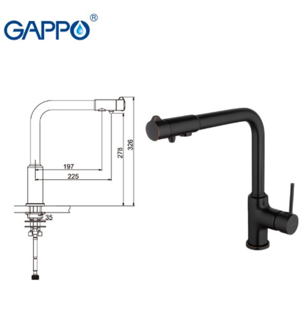 Кран для фильтра черный. G4390-10 смеситель. Gappo g4390-10. 4390-10 Gappo. G4390-10 смеситель для кухни Gappo.