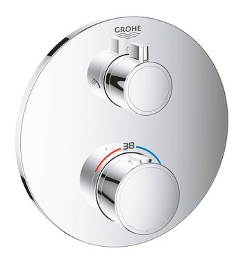 Термостат для душа GROHE Grohtherm с переключателем на 2 положения ванна-душ, круглая розетка, хром (24076000)