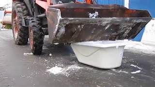 Испытание ванны Тритон Вес трактора на лицевую сторону ванны